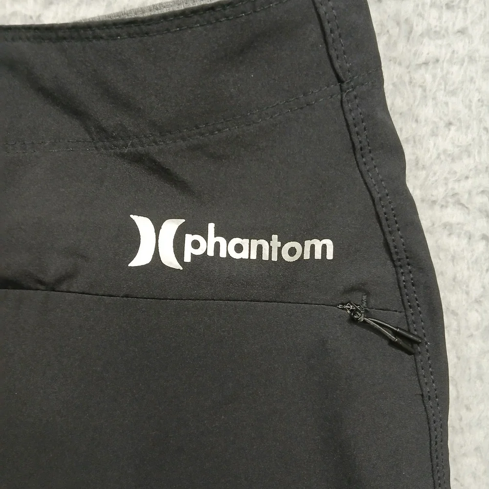 Hurley Phantom‎ Boardshorts Men's 36 Black Stretch Zip Pocket Surf